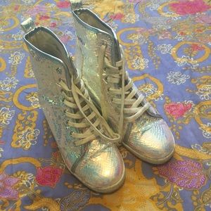 MOVING SALE Iridescent wedge sneakers